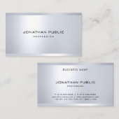 シルバーモダンルックエレガントシンプルプレイングラマー 名刺 (正面/裏面)