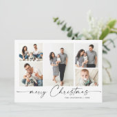 シルバーモダンレタリングクリスマス7 PHOTO Greeting シーズンカード (スタンド正面)