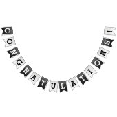 シルバーモダン紙吹雪卒業 バンティングフラッグ (全)