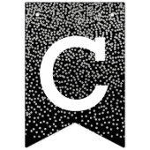 シルバーモダン紙吹雪卒業 バンティングフラッグ (第1の旗)