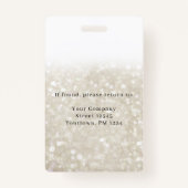 シルバーモダン金ゴールドグリッター従業員の写真ID バッジ (裏面)