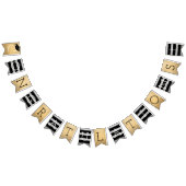 シルバーモダン金ゴールド卒業 バンティングフラッグ (全)