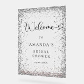 シルバーモダン、グリッターへようこそ アクリルサイン (傾斜)