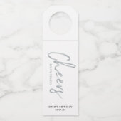 シルバーモダン&ホワイトブラシレタリング応援パーティー ボトルネックタグ (正面)