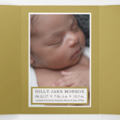 シルバーモダン&金ゴールド6フォトコラージュベビー誕生 三つ折り案内状 (内部中)