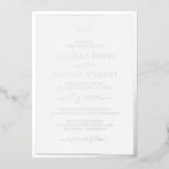 シルバーモノグラムのス結婚ズ 箔招待状<br><div class="desc">このシンプル結婚式招待状エレガントはフォーマルエレガント、そしてスタイリッシュ、このは古典的なモノグラム縁ど、新郎新婦の書とシルバーフォイルで押された書のスクリプトを備えている。</div>