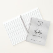 シルバーモノグラムの現代ビジネスロゴ ノートブック (内部)