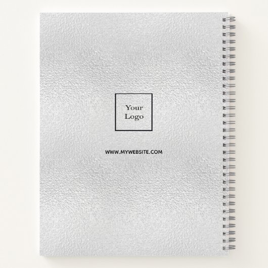 シルバーモノグラムの現代ビジネスロゴ ノートブック (裏面)
