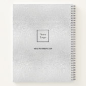 シルバーモノグラムの現代的なビジネスロゴ ノートブック (裏面)