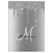 シルバーモノグラムグリッタードライかわいらしプ名 クリップボード (裏面)