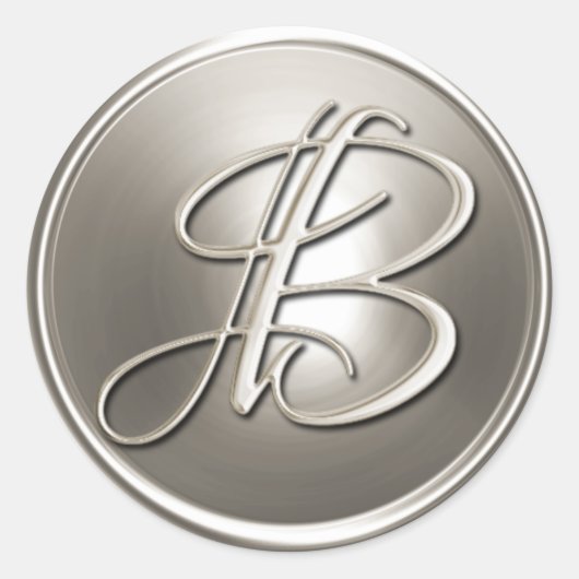 シルバーモノグラムB封筒用シール ラウンドシール (正面)