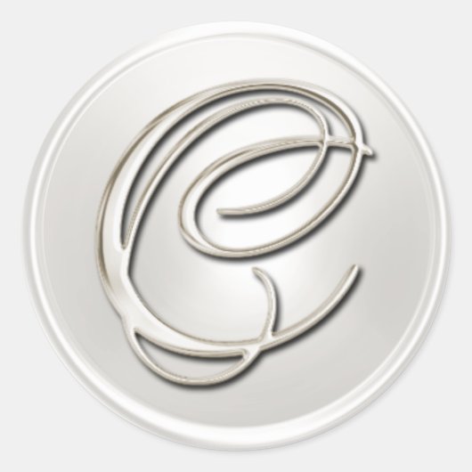 シルバーモノグラムC封筒用シール ラウンドシール (正面)