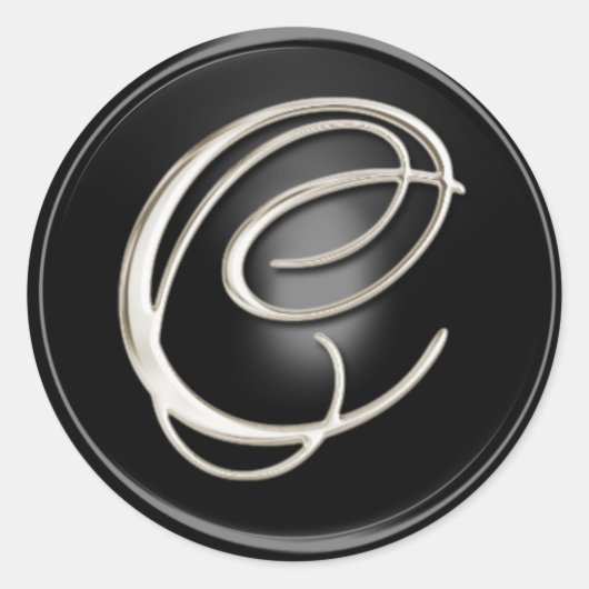 シルバーモノグラムC封筒用シール ラウンドシール (正面)