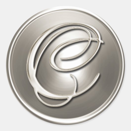 シルバーモノグラムC封筒用シール ラウンドシール (正面)