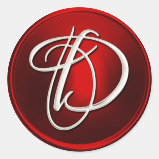 シルバーモノグラムD封筒用シール ラウンドシール (正面)