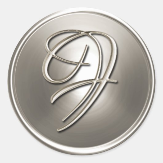 シルバーモノグラムF封筒用シール ラウンドシール (正面)