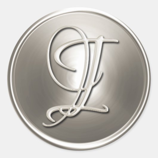 シルバーモノグラムI封筒用シール ラウンドシール (正面)