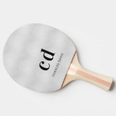 シルバーモノグラムinitails名ミニマル主義者 卓球ラケット (横)