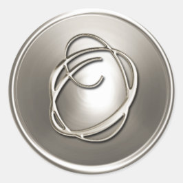 シルバーモノグラムO封筒用シール ラウンドシール