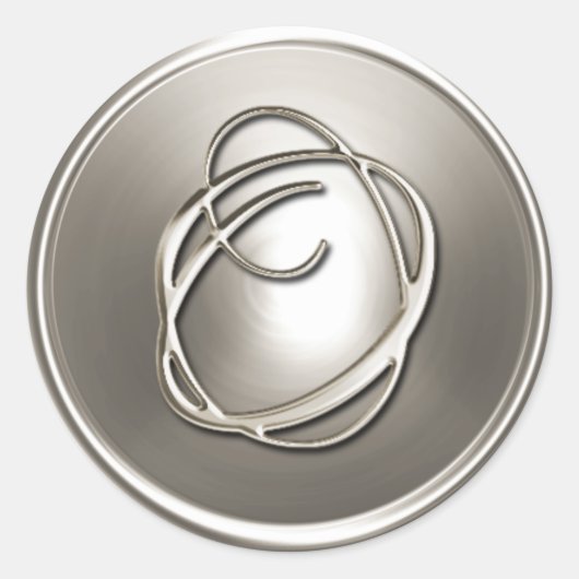 シルバーモノグラムO封筒用シール ラウンドシール (正面)