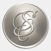 シルバーモノグラムS封筒用シール ラウンドシール (正面)