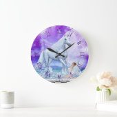 シルバーユニコーンと水ニンフの壁時計 ラージ壁時計 (ホーム)