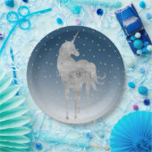 シルバーユニコーン金ゴールド星 ペーパープレート (パーティー)