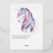 シルバーユニコーン スノーグローブ クリスマス 箔シーズンカード (裏面)