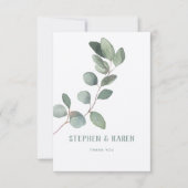 シルバーユーカリプトゥスエレガントウェディングサンキューカード サンキューカード (正面)