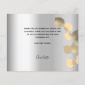 シルバーユーカリ写真誕生日サンキューカード (裏面)