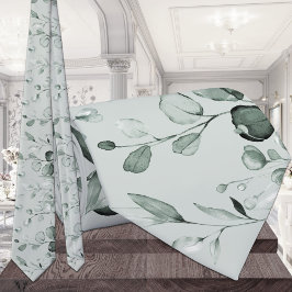 シルバーユーカリ結婚グリーン ネクタイ