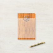 シルバーヨットフラッグ航海のオンチークウッドプリント ポストイット (デスク上)