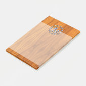 シルバーヨットフラッグ航海のオンチークウッドプリント ポストイット (アングル)