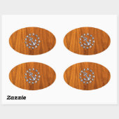 シルバーヨットフラッグ航海のオンチークウッドプリント 楕円形シール (シート)