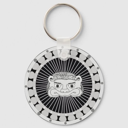 シルバーライオンキーチェーン キーホルダー (正面)