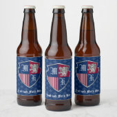 シルバーライオンコートアームズモノグラムエンブレムシールド ビールラベル (ボトル)