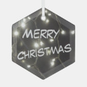 シルバーライツきらめくクリスマスガラスオーナメント ガラスオーナメント (正面)