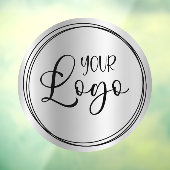 シルバーライトグレーグラデーションサークルビジネスロゴ ウィンドウサイン (シート3)