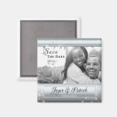 シルバーライトスパークルズ セーブ・ザ・デート フォトマグネット マグネット (正面/裏面)