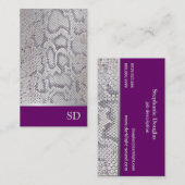 シルバーライトパープルグラディエントスネークスキンプリント 名刺 (正面/裏面)