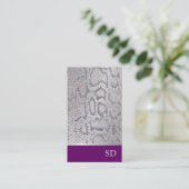 シルバーライトパープルグラディエントスネークスキンプリント 名刺 (スタンド正面)