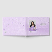 シルバーライトパープルバラエレガント写真キンセアニェラ ゲストブック (全面)