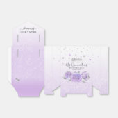 シルバーライトパープルバラパーティーありがとうテンプレート フェイバーボックス (折り畳みなし)