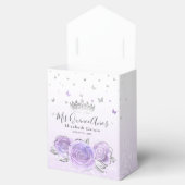 シルバーライトパープルバラパーティーありがとうテンプレート フェイバーボックス (オープン)