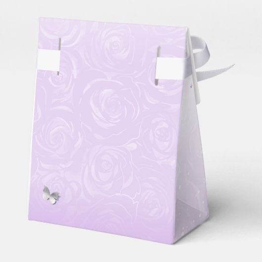 シルバーライトパープルバラパーティーありがとうテンプレート フェイバーボックス (裏面サイド)
