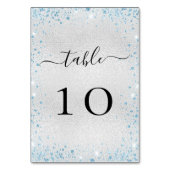 シルバーライトブルーのグリッターが冬に輝く テーブルナンバー (正面)