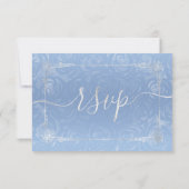 シルバーライトベビーブルーバラ エレガント 出欠カード (裏面)