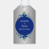 シルバーライニング開花パーソナライズされた：青花びら ギフトタグ (裏面)