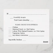 シルバーラインフローラオンブラックシルバーw食事RSVP 2 箔シーズンポストカード (裏面)