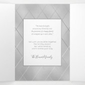 シルバーライン付お洒落きラックスシルバー写真 三つ折りクリスマスカード (内部中)